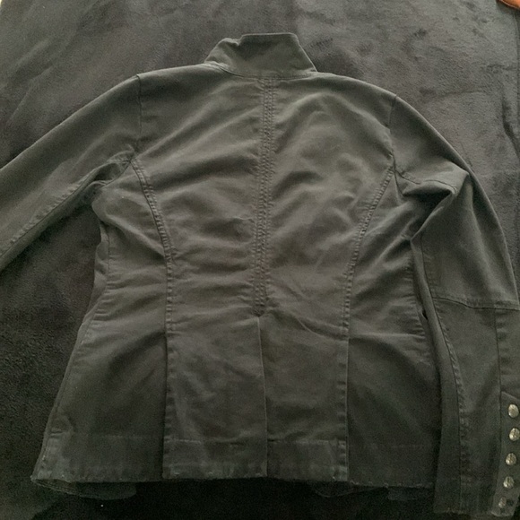 Free People Light Distressed Washed Black Military Jacket - Picture 11 of 12